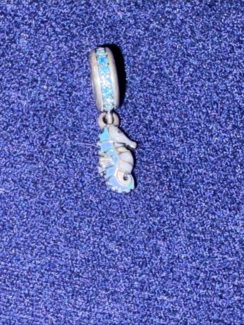Pandora Blue Enamel Seahorse Dangle Charm